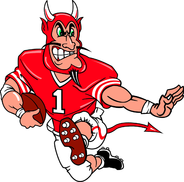 Devil mascot Football sports decal. Personalize this one!